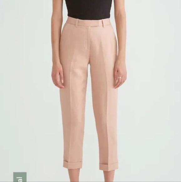 Frank & Oak Pants - FRANK & OAK Big Cuff Linen Light Peach Trouser Pants Size 6